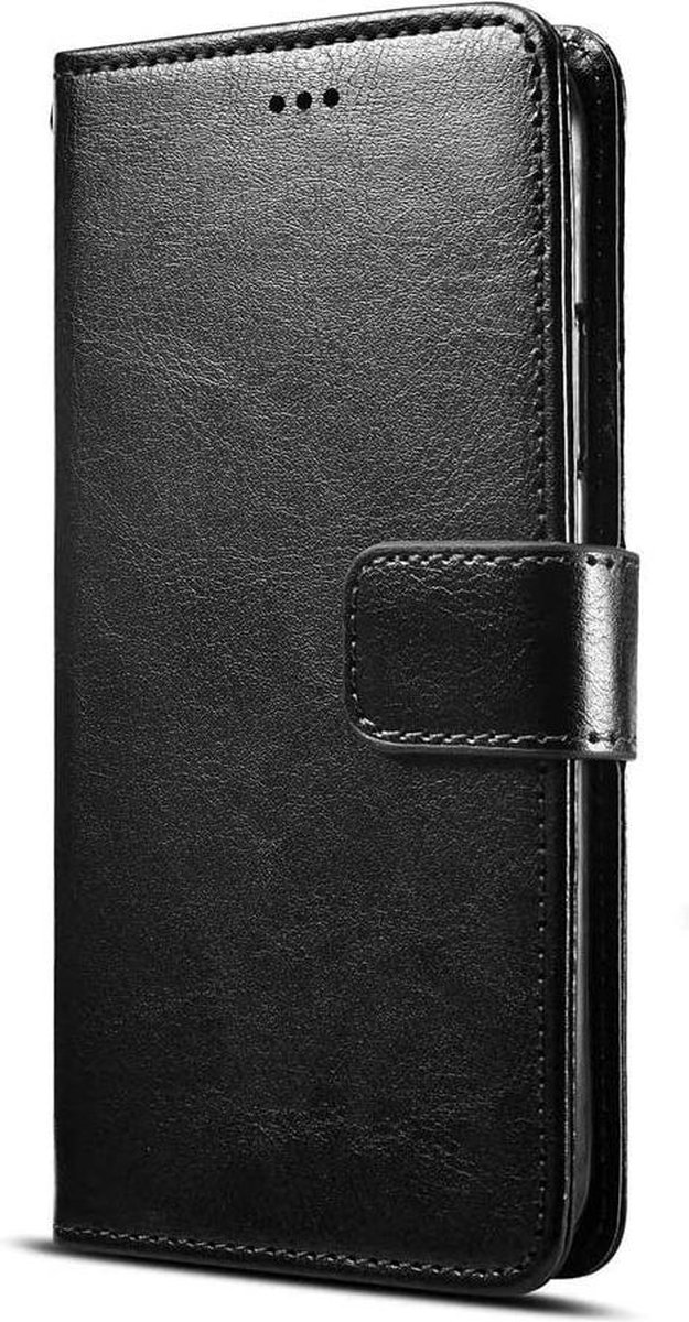 HB Hoesje Geschikt voor Apple iPhone 12 & 12 Pro Zwart - Portemonnee Book Case - Kaarthouder & Magneetlipje