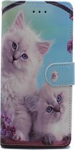 iPhone 12 & iPhone 12 Pro Hoesje met Print - Portemonnee Book Case - Kaarthouder & Magneetlipje - Katten