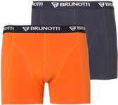 Brunotti Sido-2-pack - Sportonderbroek performance - Mannen - Maat XXL - Navy / Rusty Orange