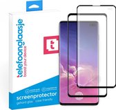 Telefoonglaasje Screenprotector - Geschikt voor Samsung Galaxy S10 Plus - Volledig Dekkend - Gehard Glas - Beschermglas - Met aanbrengtool