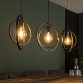 LifestyleFurn Hanglamp 'Tricia' 3-lamps, kleur Charcoal