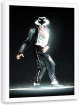 Foto in frame , Michael Jackson , 70x100cm , zwart wit , Premium print