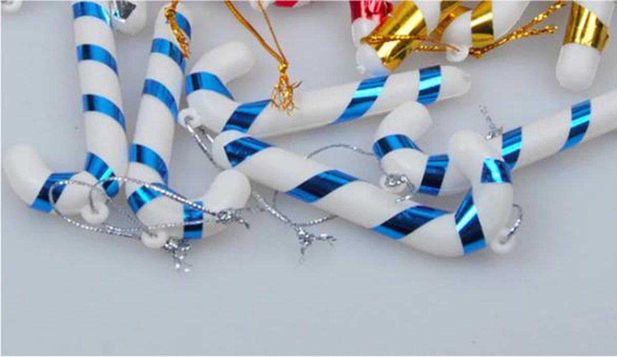 ProductGoods - Blauwe Zuurstokken - Zuurstokken - Kersthangers - Set van 24 stuks - Kerst Decoratie - Kerst