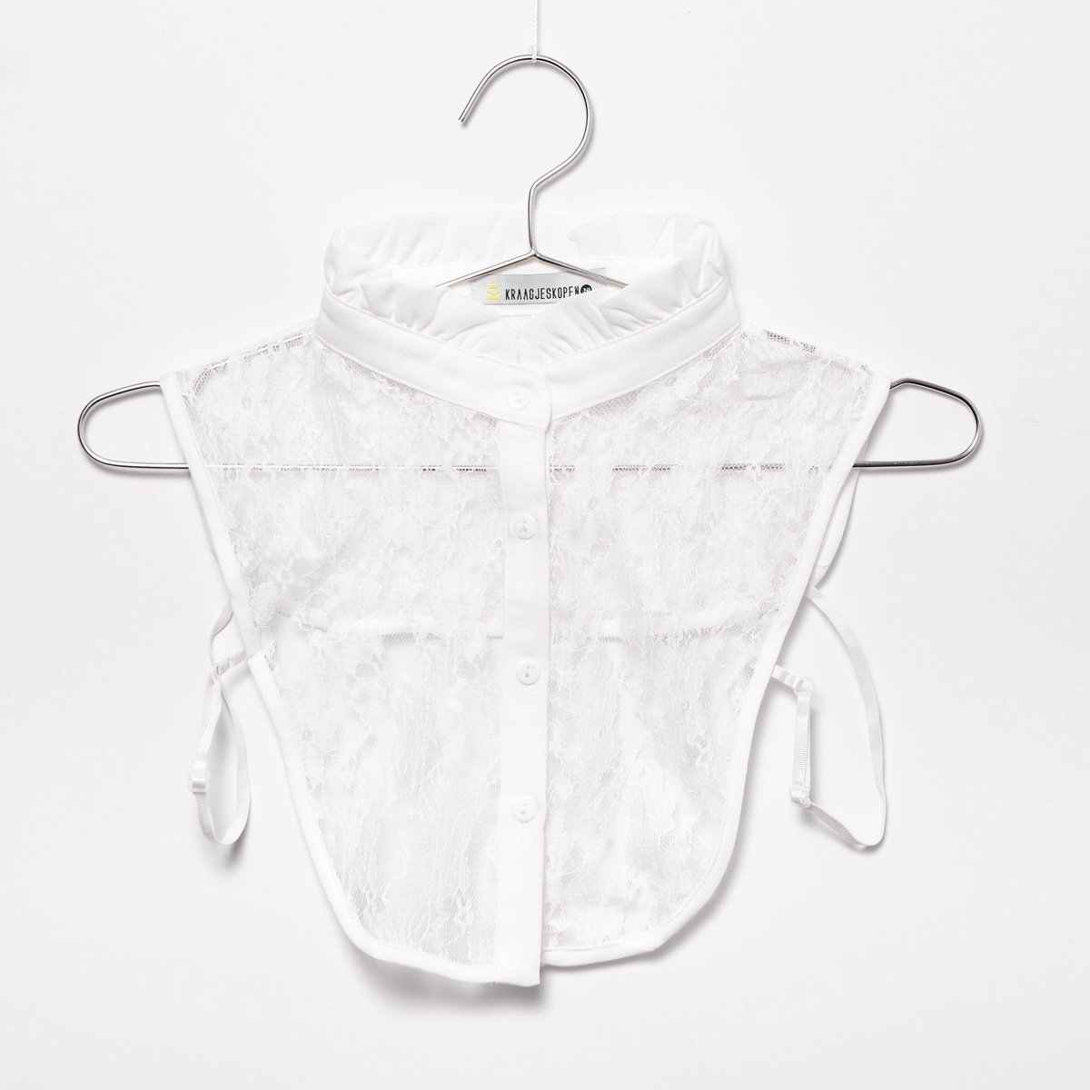 Kraagjeskopen.nl® - Los Kraagje Wit Kant - Ruches Blouse Kraagje voor Dames