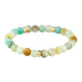 Bracelet en pierre naturelle: perles en or 14 carats d'Amazonite