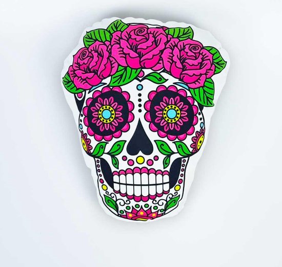 Mexicaanse Doodskop Kussen – Sugar Skull - Dia de los Muertos - Happy  Halloween –... | bol.com