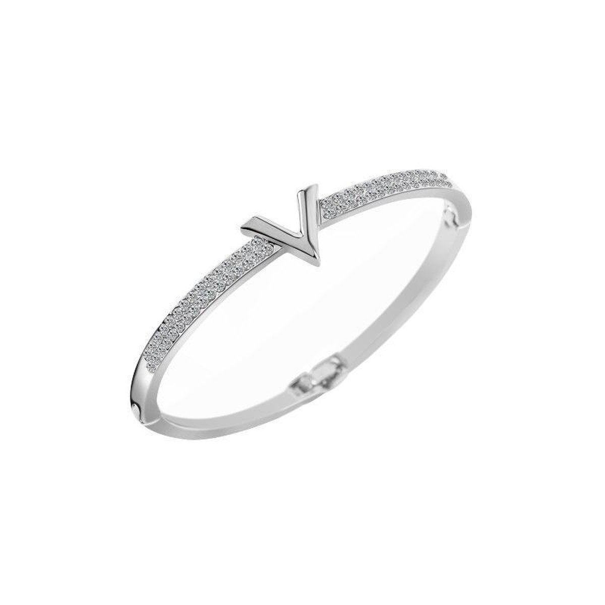 Shoplace Victoria kristallen armband dames - 19cm - Zilver - Valentijn cadeautje voor haar