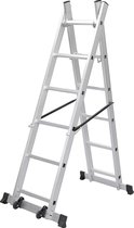 Trend24 - Steiger - Stelling - Huishoudtrap - Ladder - Hoogwerker - Staand - Zilver - 160 x 171,5 x 40 cm