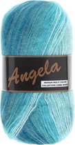 Lammy Yarns Angela mix garen multi color turquoise (411) - pendikte 3 a 5mm - 1 bol van 100 gram en 500 meter