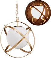 Relaxdays hanglamp goud - pendellamp glas - designerlamp - plafondlamp - eettafellamp