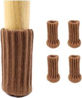 4 Bruine Stoelpoot Sokken - Omtrek 7 tot 17cm - Beschermers Dopjes - Stoel Vloer Bescherming bruin - Socks - Vloerbeschermers - Bescherming