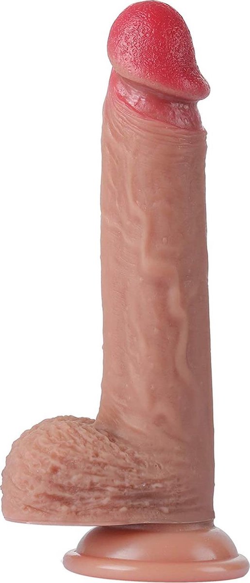 Quick Relief - Dildo Intens Pleasure™ - Met Balzak - Dubbel Gelaagd - Siliconen - 21.5 cm - beige