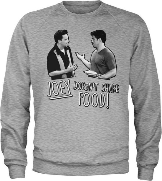 Friends Sweater/trui Joey Doesn't Share Food Grijs