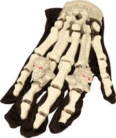 Halloween Skelet/geraamte handschoenen voor volwassenen - met verlichting - Halloween horror verkleed accessoires