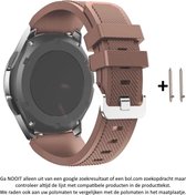 Bruin Siliconen Bandje voor 22mm Smartwatches - zie compatibele modellen van Samsung, LG, Seiko, Asus, Pebble, Huawei, Cookoo, Vostok en Vector – 22 mm brown rubber smartwatch stra