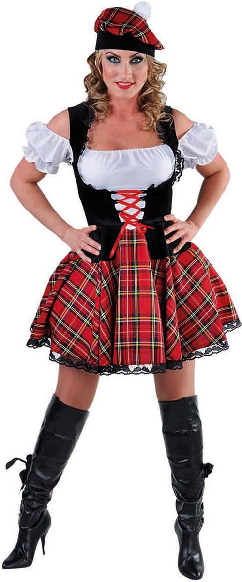 Magic Design Verkleedjurk Kilt Dames Polyester Rood/zwart Mt M