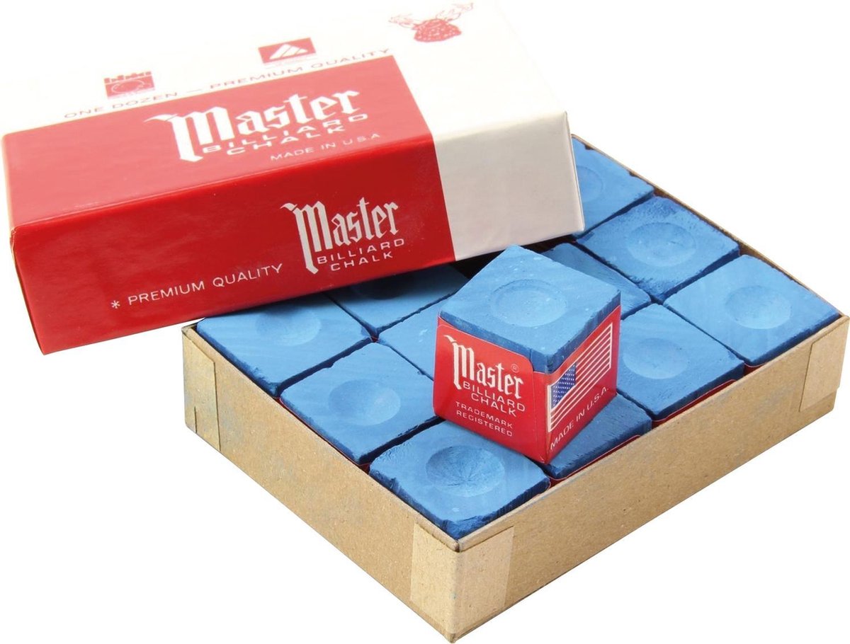 Master Master biljart krijt sky blue 12 stuks