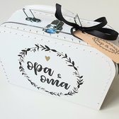 Kinderkoffertje van Bep&co: opa en oma koffertje -in cirkel -aankondiging zwangerschap -bekend maken
