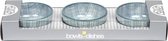 Skyline 3-Schaaltjes set 11cm cross petrol