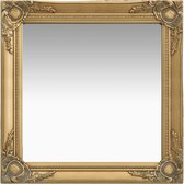 Wandspiegel 60x60 barok (incl LW 3d klok) - spiegel