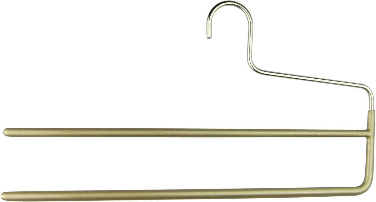 [Set van 5] MAWA KH35/2 - dubbele metalen broekhangers met gouden anti-slip coating perfect voor broeken, rokken en accessoires