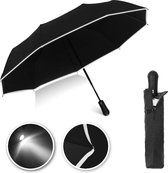 Easynova - Parapluie LED - Ø 100 cm - Parapluie tempête - Extensible automatiquement - Zwart