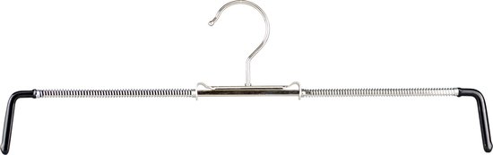 MAWA Hanger voor broek, KH, set van 10, kleerhangers voor kleding, ruimtebesparend en antislip, perfect voor jeans, stoffen en kostuumbroeken, met antislipcoating, 32 cm, zwart