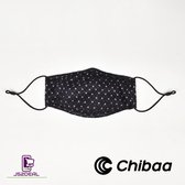 Chibaa - JS2DEAL - Mini Kruisjes Patroon Zwart - Mondkapje Wasbaar Herbruikbaar Mondmasker Met 1 vervangbare PM2.5 Filter - Katoenen Mondmasker met ventiel en filter