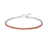 Joy|S - Zilveren tennis armband - zirkonia koper oranje