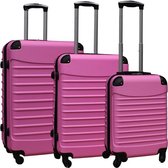 Travelerz kofferset 3 delig met wielen en cijferslot - ABS - licht roze (228-)