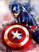 Schilderen op nummer volwassenen, schilderen op nummer kinderen, Captain America 40X50