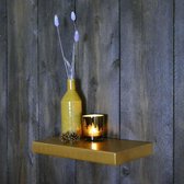 Wandplank Golden Shelf - goud - Hout - L 35 x B 18,5 cm