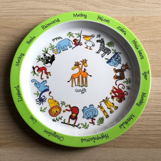 Jungle dieren kinder servies set melamine (bord + kom + bekertje + lepel) - Tyrrell Katz van Jung — afbeelding 4