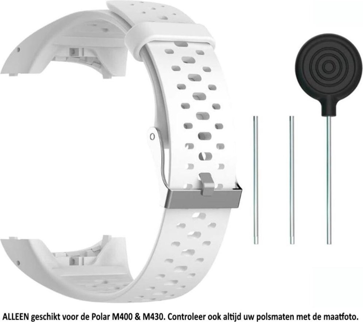 Siliconen Sporthorlogebandje - Geschikt voor Polar M400/M430 - Wit