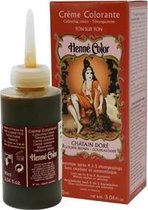 Henne Color Crème Colorante Chatain Dore / Kastanje uitwasbare haarkleuring op henna basis 90 ml