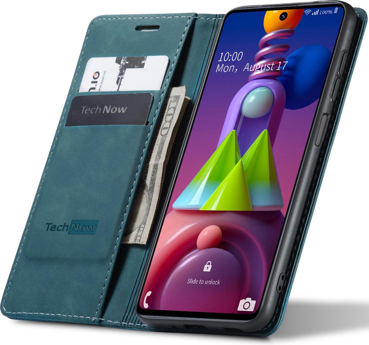 Hoesje geschikt voor Samsung Galaxy M51 - Book Case Leer Slimline Blauw
