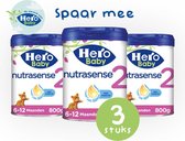 Hero Nutrasense SensiSoft 2 Opvolgmelk 6 tot 12 Maanden - 3 x 800gram - met Melkvet - Palmolie Vrij