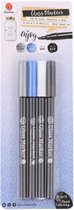 Raamstiften - Glasstiften - Glasmarkers - Porselein stiften - Raamstiften kinderen - Raamverf - Handlettering - Geschikt voor glas, porselein en metaal - Blauw