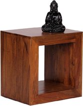 Bijzettafel - Salontafel - Kubus - Handgemaakt - Hout - 44x33x44 cm