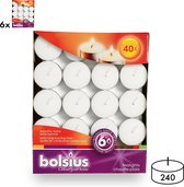 Bolsius Bougies chauffe-plat 6 heures 40 Wit (par 6 pièces)