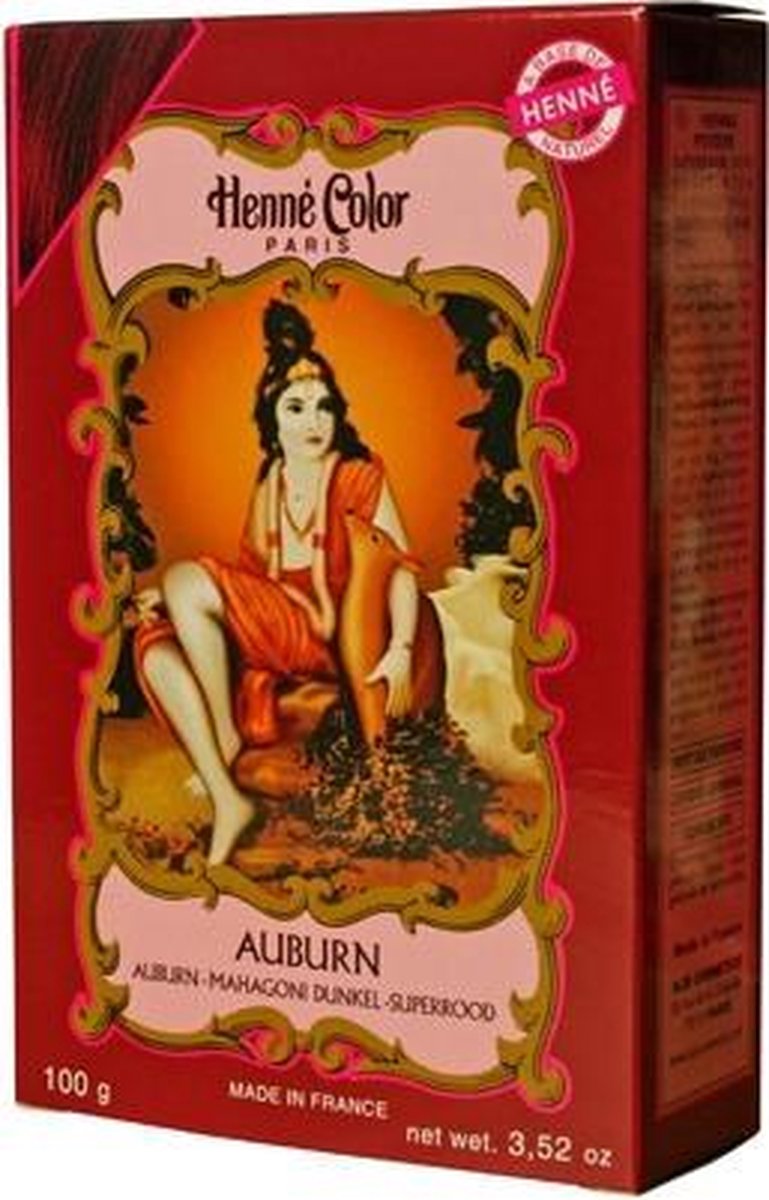 Henna poeder permanente haarkleuring Auburn / donkerrood 100 gram