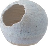 J-Line Bloempot Schuin Keramiek Wit/Parelmoer Small