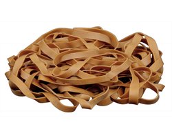 1 kg - Elastiek - naturel - diameter 60mm - breedte 8mm - in zak - ca 390 stuks