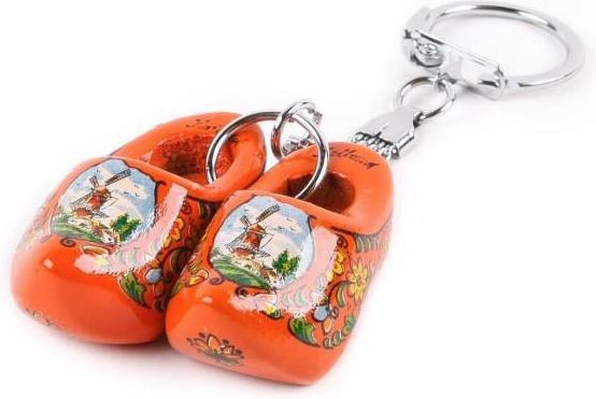 Matix - sleutelhanger - met oranje paar klompjes - per 6 stuks verpakt