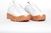 FILA DISRUPTOR II PREMIUM FADE WHITE GOLD LEATHER WOMEN SNEAKERS 37,5 EU