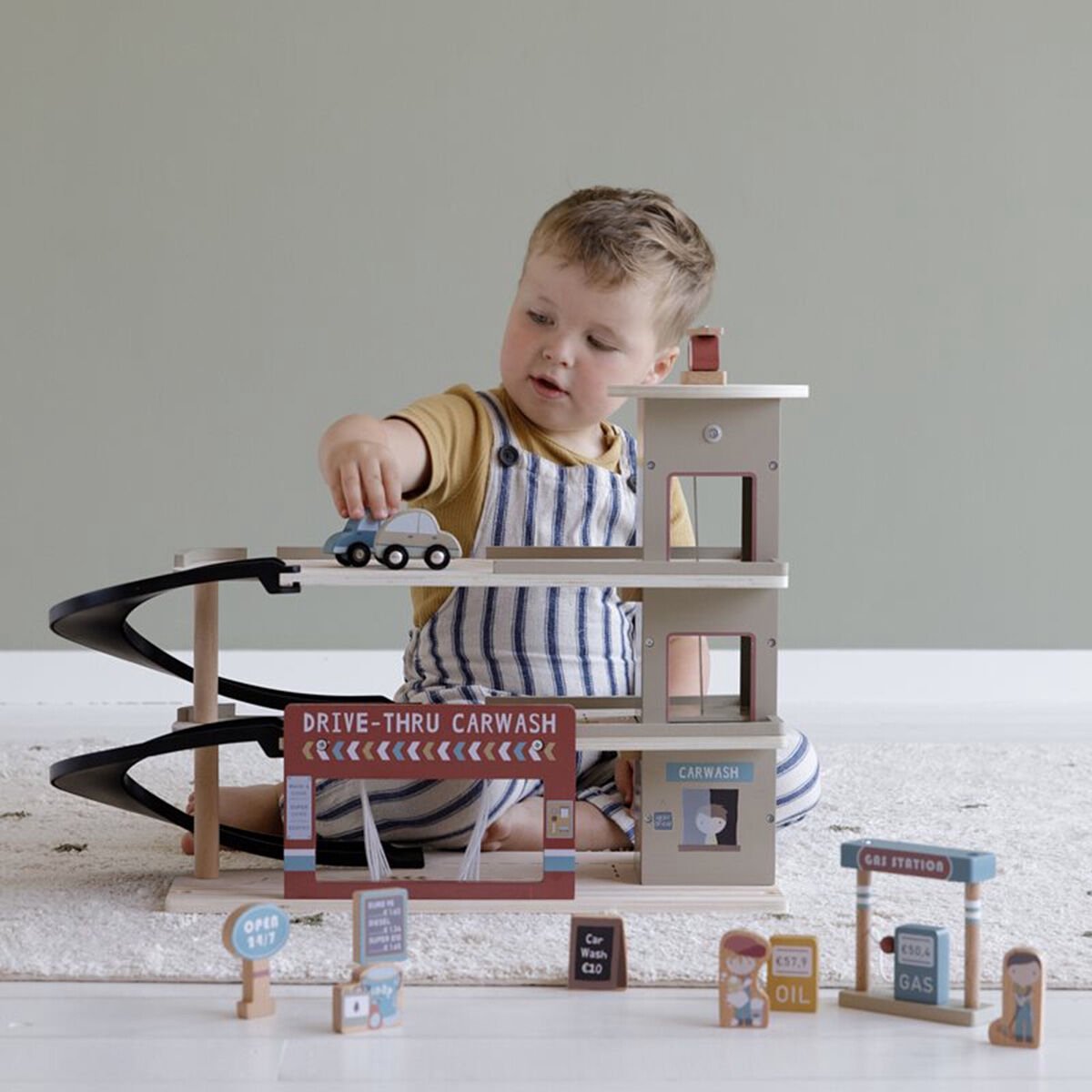 Little Dutch Treinbaanuitbreiding - garage multicolour FSC — afbeelding 16