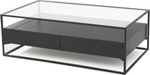 Salontafel metaal hout fineer glas 120 x 70 cm Baily