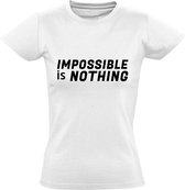 Impossible is nothing dames t-shirt | training | gym | sport | cadeau | wit