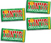 Tony's Chocolonely Melk Hazelnoot Chocolade Reep - 4 x 180 gram