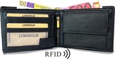 Lundholm RFID - Luxe Portemonnee heren leer | billfold RFID anti-skim bescherming - Zwart